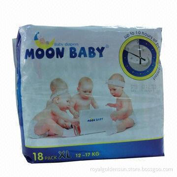 Disposable baby diapers with magic tapes and clothlike backsheet